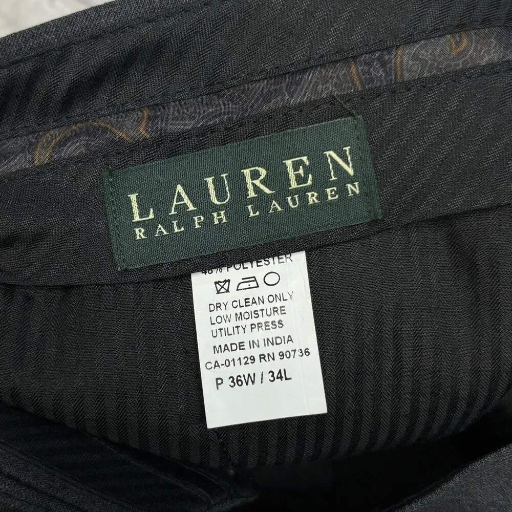 NWT Lauren Ralph Lauren Men Pleated Wool Blend Dress Pants 36x34 Gray D119 -26